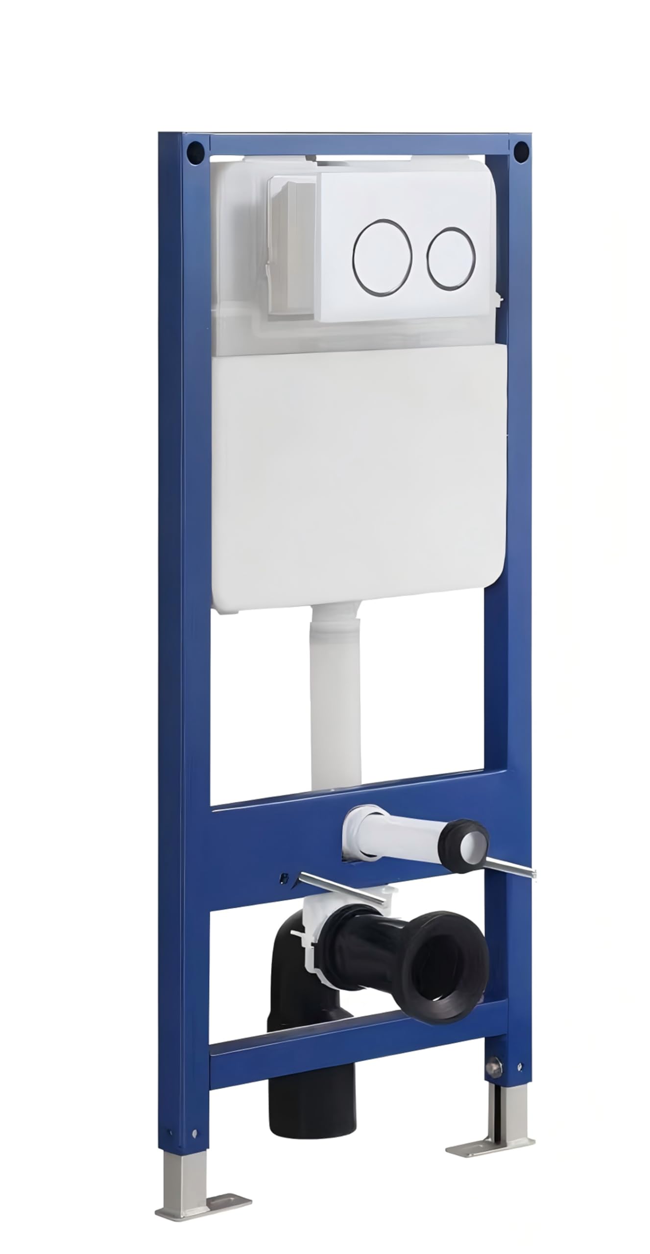 sanicomfort Vorwand WC-Element 2-Mengen-Spülung 4/6 L – Unterputz Spülkasten für Wand-WC, höhenverstellbar, für Trocken- & Nassbau, inkl. Betätigungsplatte, Wasser sparend & wartungsfreundlich weiß