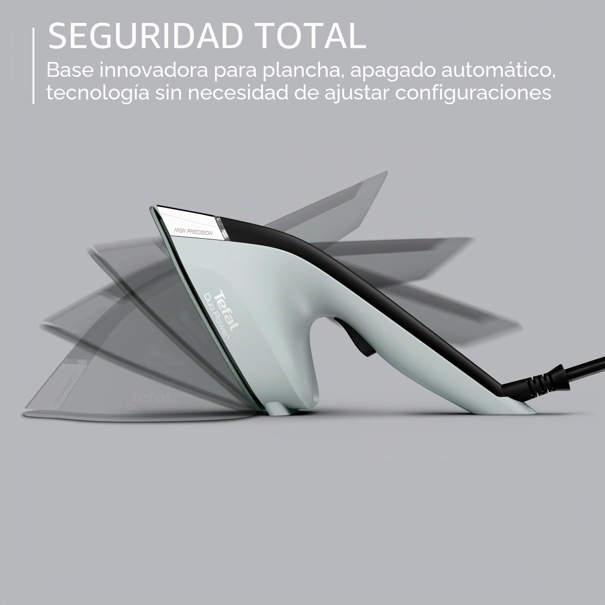 Tefal Duo Power JF4031E0 - Plancha y plancha de vapor 2 en 1 (1700 W, 25 g/min de vapor, 100 g/min de vapor extra, parte de mano ligera, 30 segundos de calentamiento, eucalipto/negro)