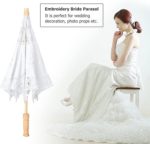 Miniatura 3 de Mini paraguas de flores bordadas de seda de encaje hecho a mano (más pequeño de lo que imaginas) (Solo para fotografía o decoración, no práctico