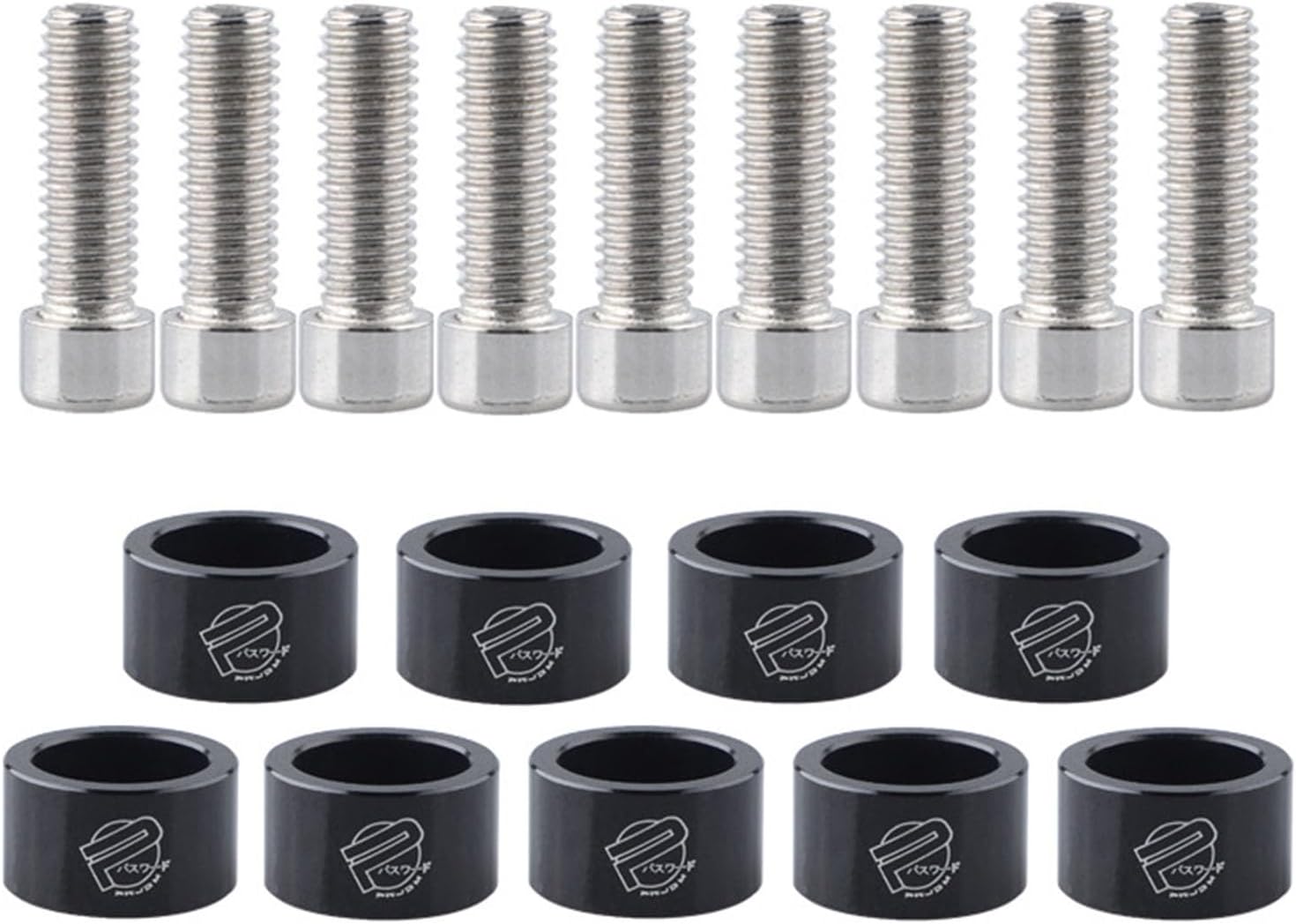 9pcs M8x1.25 Exhaust Header Manifold Cup Washers Bolts Engine Racings Exhaust Header Cup Bolts Upgrades for Vehicles