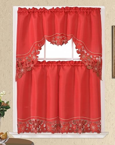 Sapphire Home Juego de 3 cortinas de cocina de lino de 2 niveles de 30 pulgadas de ancho total de 60 pulgadas de ancho x 36 pulgadas de largo y 1 Sapphire Home Juego de 3 cortinas de cocina de lino de 2 niveles de 30 pulgadas de ancho total de 60 pulgadas de ancho x 36 pulgadas de largo y 1