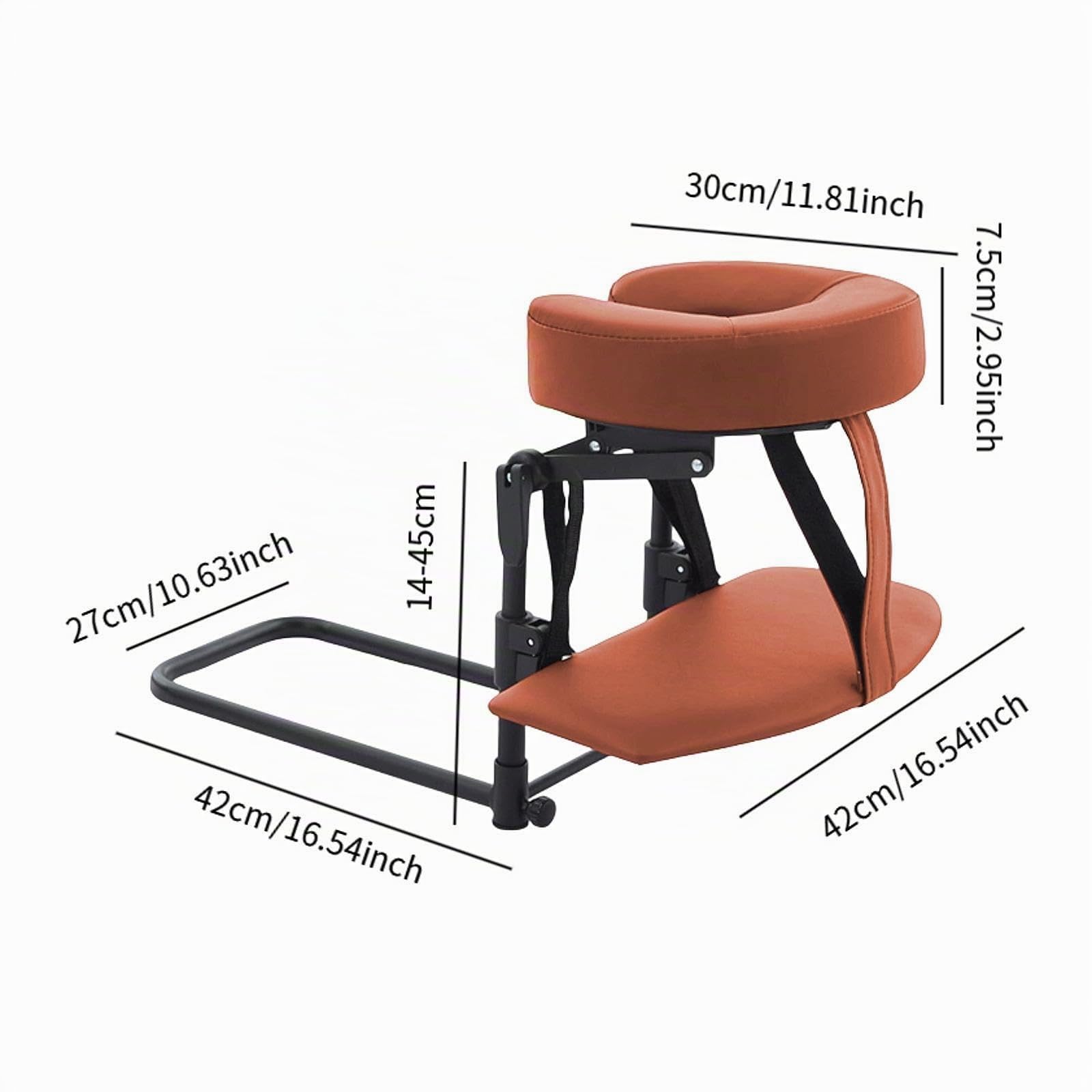 Oreiller de Massage Facial pour Lit, Appuie-Tête Ergonomique et Réglable avec Support pour Mains, en Mousse PU et Alliage, Kit de Soin pour SPA à Domicile/Institut de Beauté, Rouge Marron