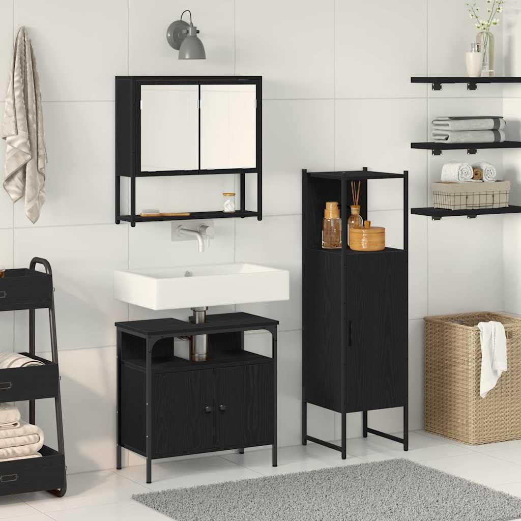 Muebles de baño de madera negros para crear un espacio ordenado y moderno