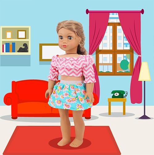 Miniatura 5 de Ecore Fun 10 juegos de ropa de muñeca americana de 18 pulgadas, 18 piezas de ropa de muñeca, trajes de baño, trajes de baño, medias para muñecas de