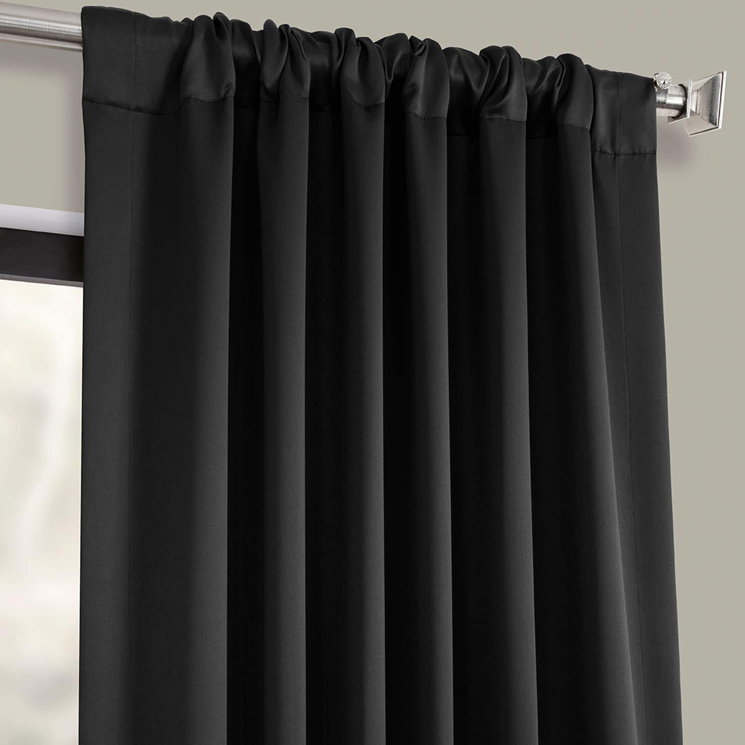 HPD Half Price Drapes Darkening Curtains 108 Inches Long for Bedroom & Living Room (1 Panel), 50 X 108, Jet Black - Image 2