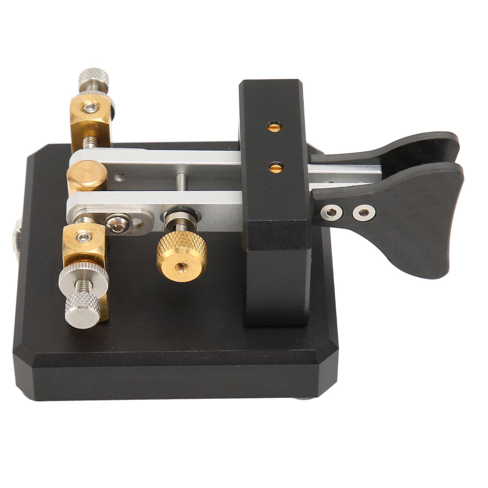 CW Clé Morse Automatique, clé de Code Morse Radio à Ondes Courtes clé de Télégraphe Morse clé de Code Morse Lambic à Double Palette, clé de Télégraphe CW Morse Portable pour Le (Noir)