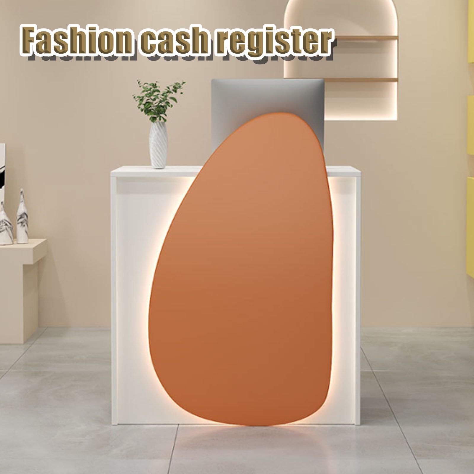 Moderner kleiner Empfangstisch mit abschließbarer Schublade, einfacher Kassenpult für Salon, Lobby und Geschäft, stilvolles Holzdesign, 60 cm Kassierschrank