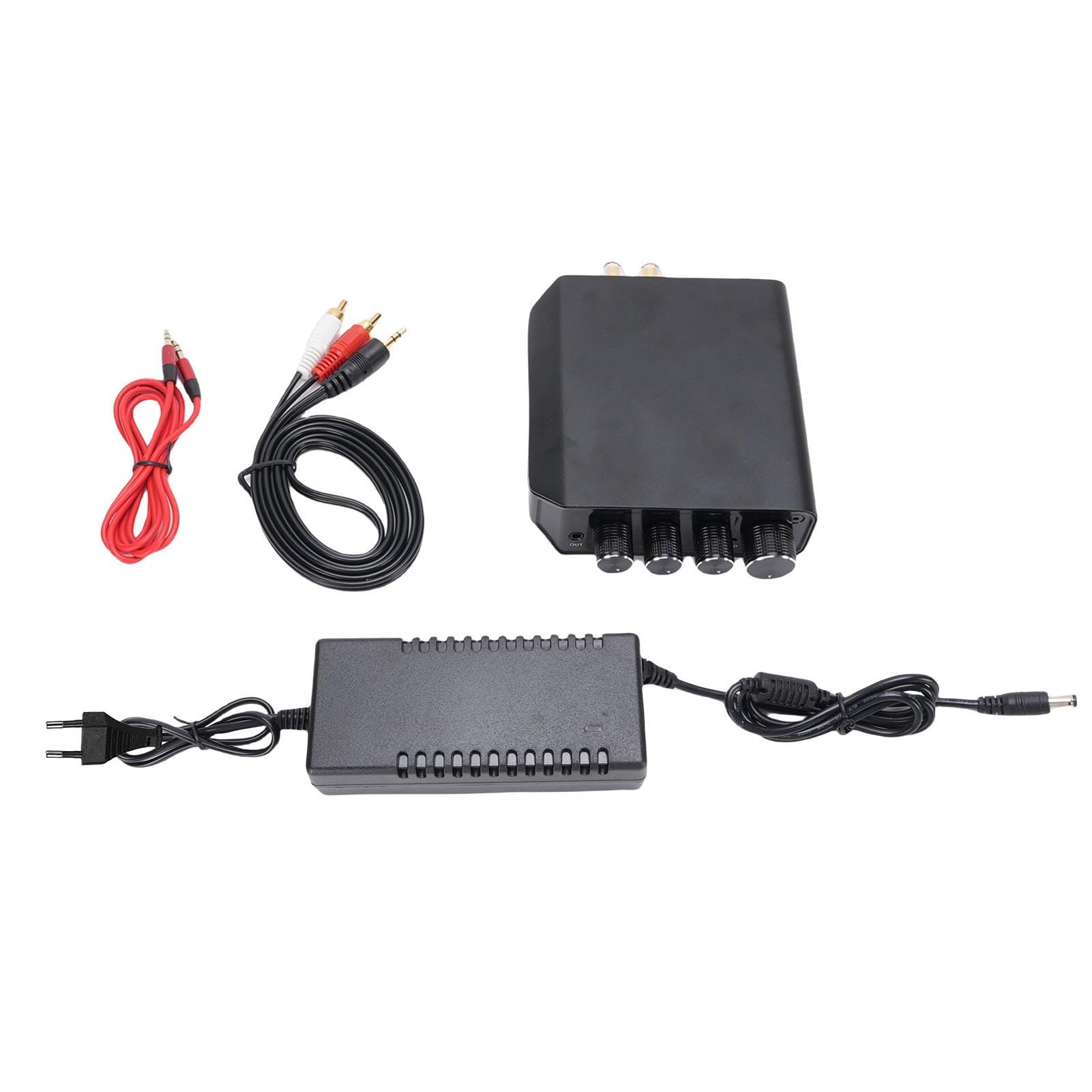 Fafeicy TPA3116 Amplificador Digital Estéreo de Alta Fidelidad de 2.0 Canales 50W + 50W Bluetooth 5.4 para Altavoces Pasivos Cine en Casa con USB AUX Caja de Aleación de Zinc (Enchufe de la UE)