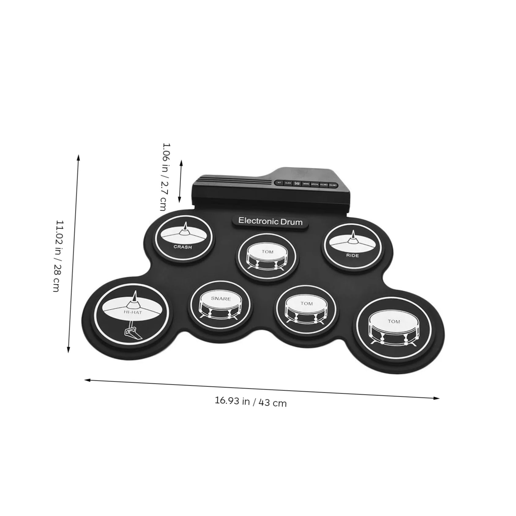 ibasenice Portable Electronic Drum Set Digital Drum Kit for Boys and Girls Adults Roll-up Practice Drum Pad Kit Built-in Metronome Quiet Electric Drum for Home Practice