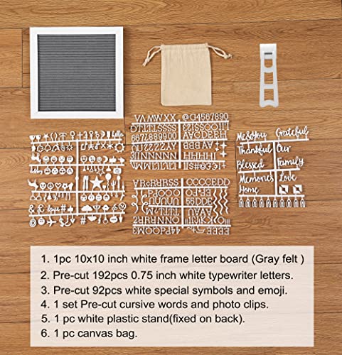 G Gamit Letter Board Sign White Frame 10X10 - Felt Letter Board Baby Announcement Board With Typewriter Letters, White Letter Board Sign Board&Message Board With Stand And Canvas Bag. #TOP4