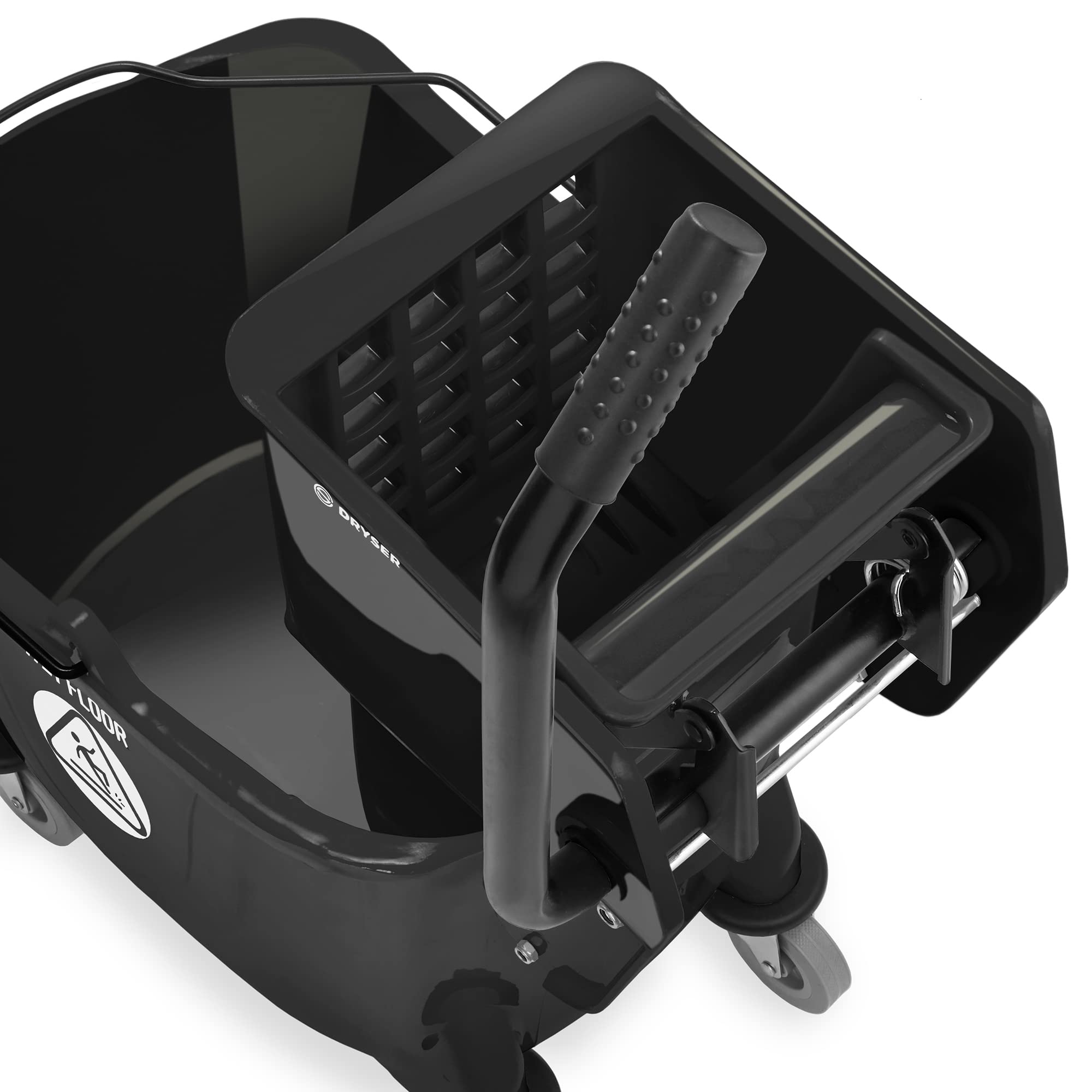 Dryser Comercial - Cubo de fregona con prensa lateral, 33 cuartos de galón, color negro