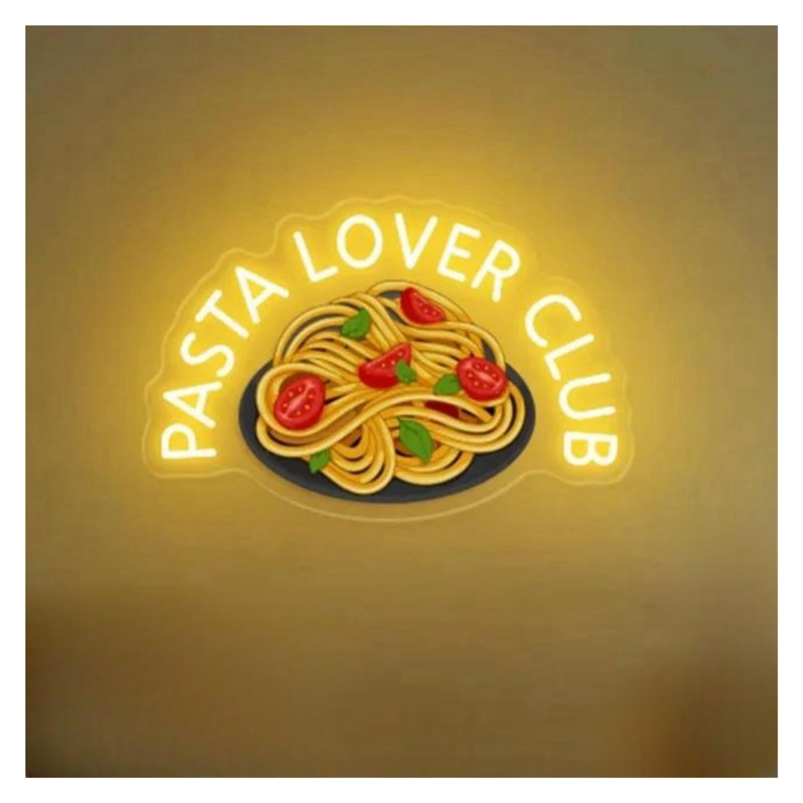 Enseigne Au Néon Pasta Club Imprimé UV Alimenté Par USB Décor Spaghetti Pour Salle À Manger Moderne Lumières Néon Du Club Des Amateurs De Pâtes(Orange,Blue,Green,Silver,Black,22cmx40cm)