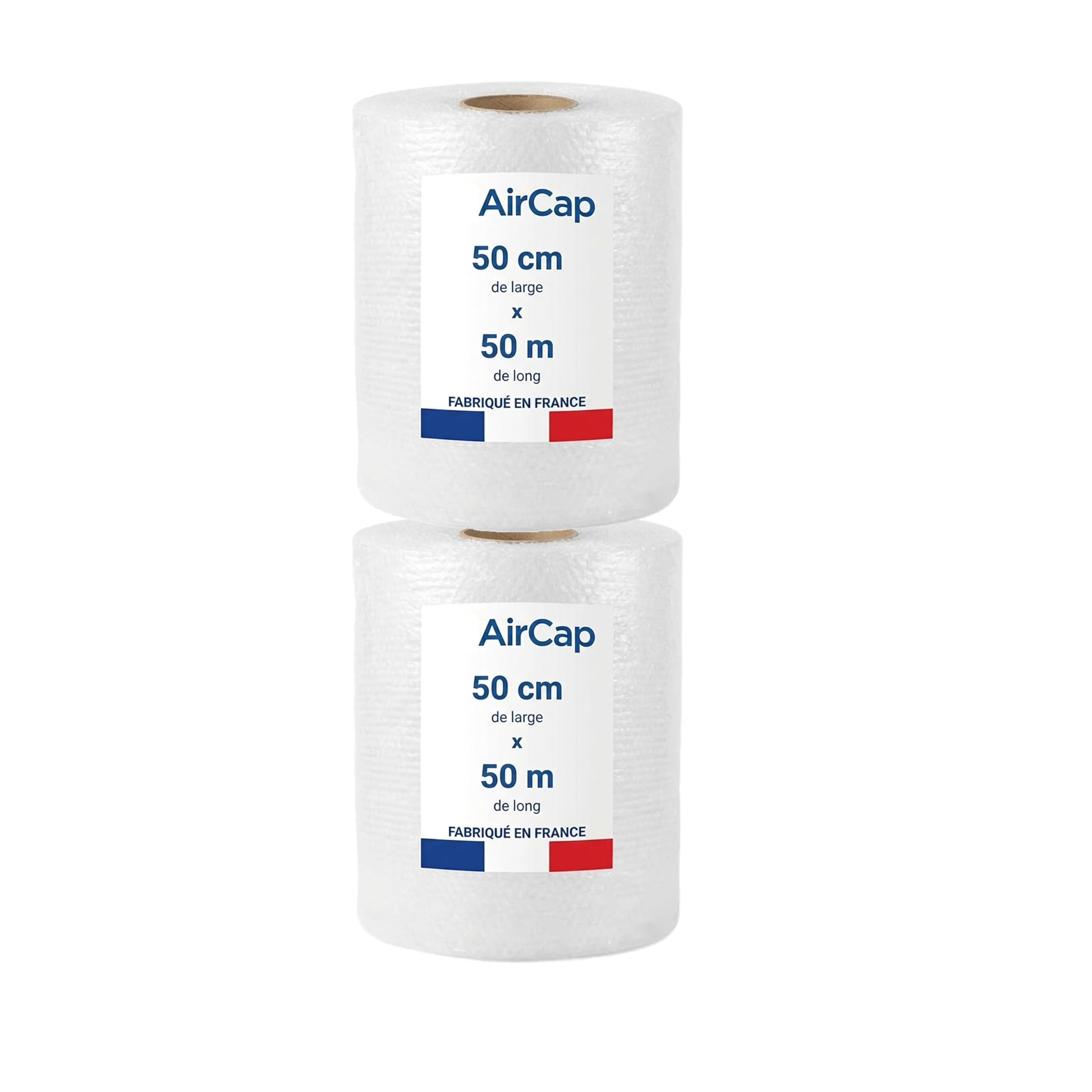 Jeco - lot de 2 rouleaux film papier bulles 50cm x 50m Aircap tri-couche avec film barrière gain de place recyclable