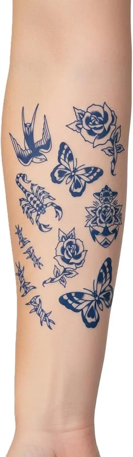 Zıtlıkların Ahengi Yarı Kalıcı Aylık Geçici Dövme Sonradan Kararan Yapıştırma Dövme 18x11 cm