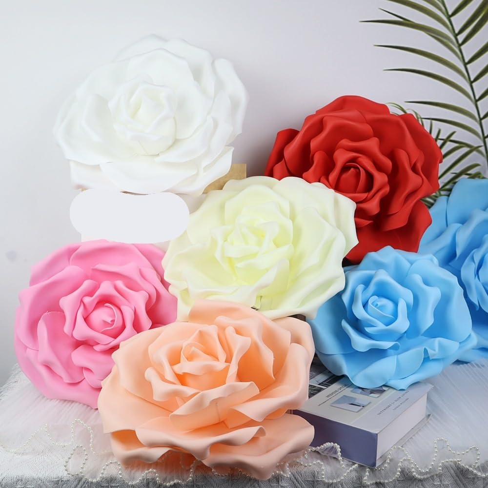 Decorazione di fiori di rosa con bordo arrotolato a fondo piatto Fiori artificiali in schiuma for layout di grandi eventi