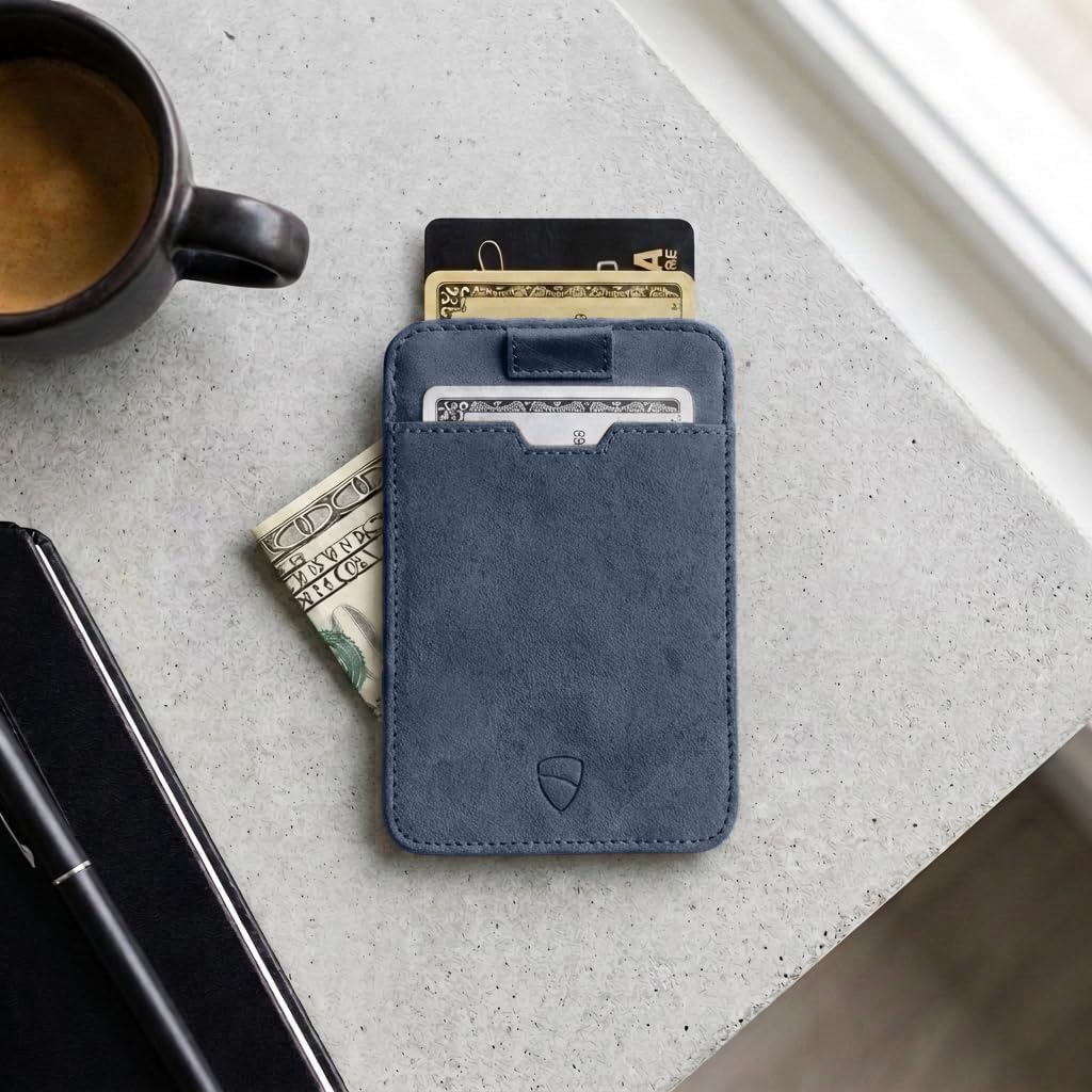 Vaultskin CHELSEA Slim Leather Card Wallet for Men, RFID (Teal) image 2