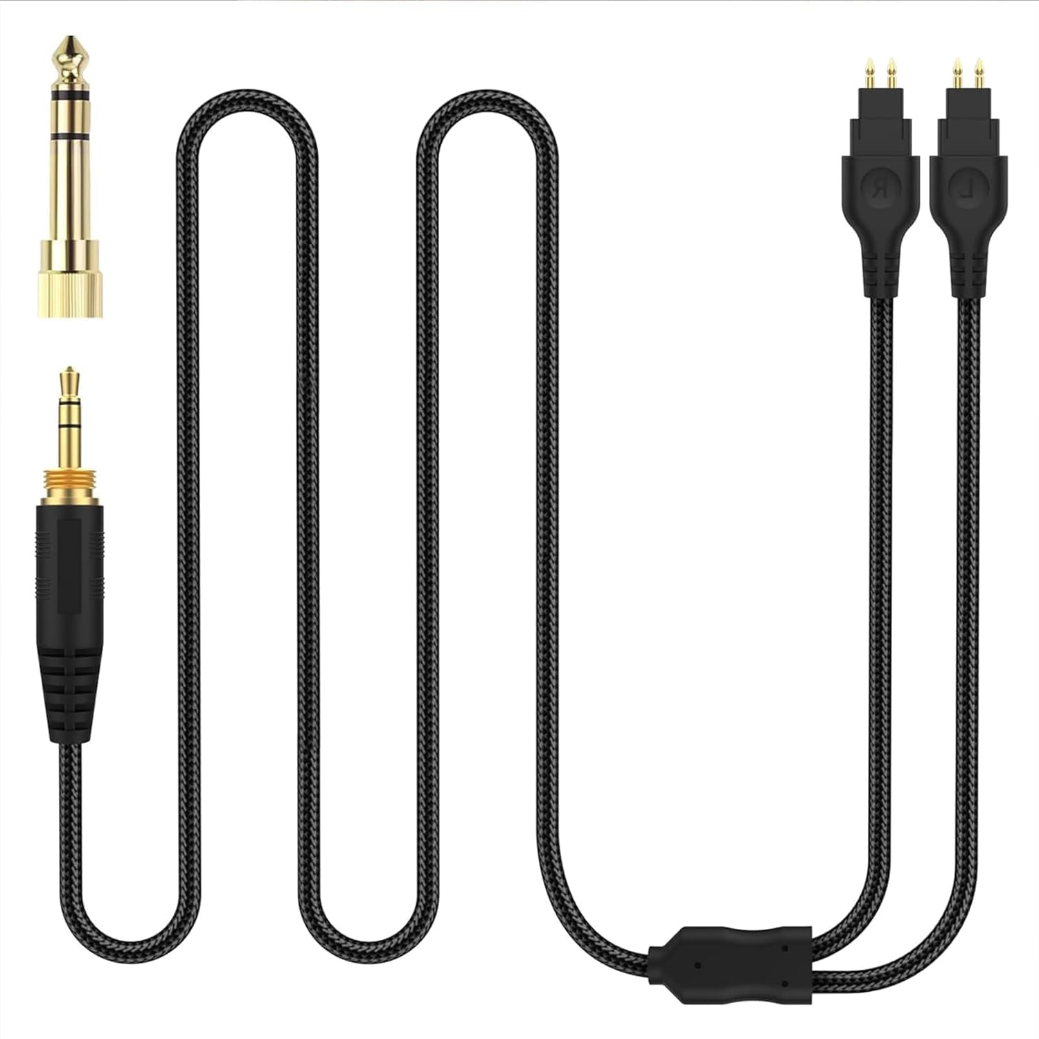 Zosvoses HD600 Kabel Kompatibel mit Sennheiser HD650, HD600, HD580, HD660S, HD58X, HD6XX, HD565, HD545, HD535, HD525, HD265 Kopfhörern | Ersatz-Audio-Upgrade-Kabel mit 6,35 mm Adapter, 2 m