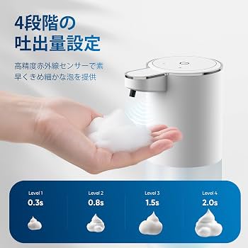 Amazon｜Eco4life 自動ソープディスペンサー タッチレス – 400ml泡