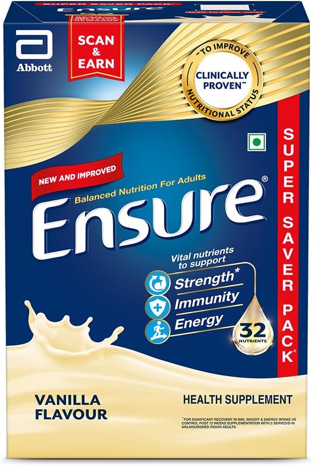 Ensure Complete, Balanced Nutrition Drink for Adults with Nutri Strength Complex (Vanilla Flavour) 1Kg