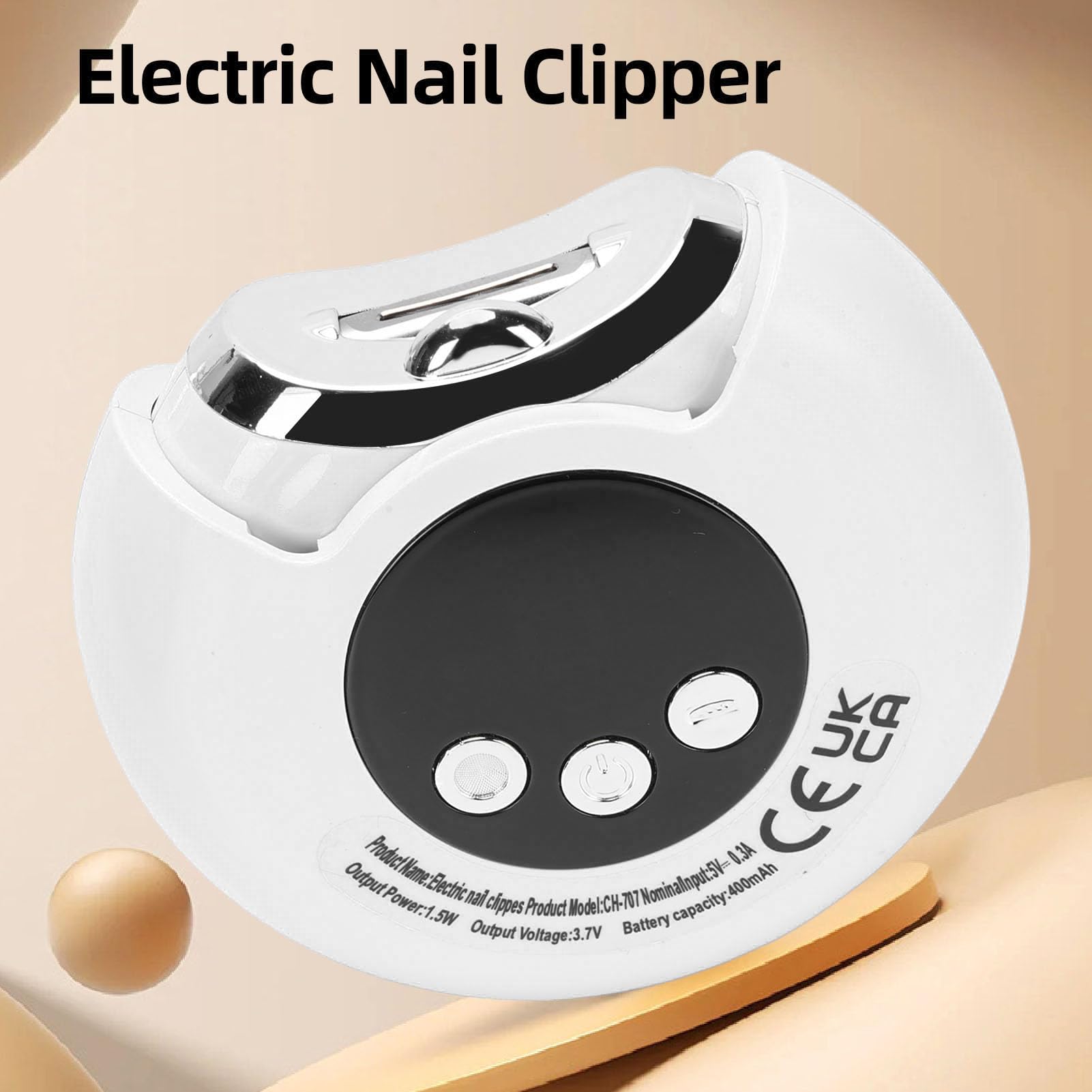 Electric Nail Clipper, Electric Nail File, Automatic Nail Trimmer with LED Light & Clip Storage, USB Rechargeable for Baby, Kids, Adults, Seniors (White)