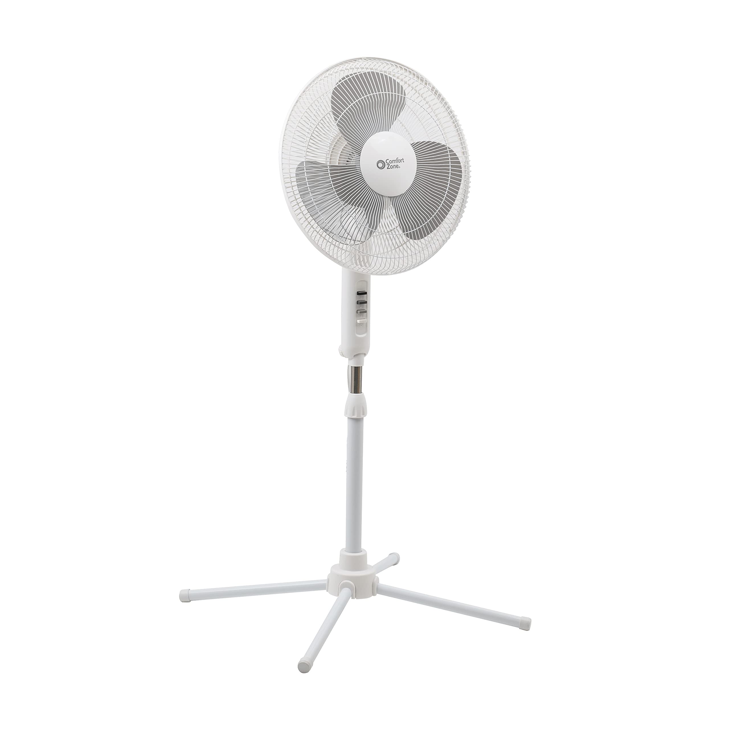Comfort Zone 16” Oscillating Pedestal Fan, 3speed Options, 90Degree