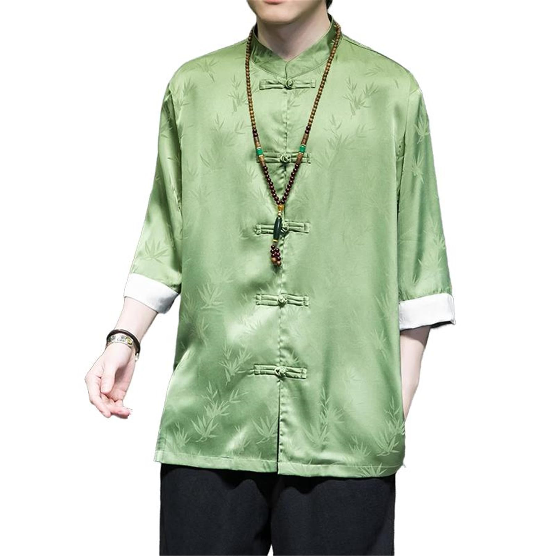 GUOYUXIAO Männer-Chino-Tanganzug, Sommer-dünne-EIS-Silkwolle-und-kasual-Hemd.