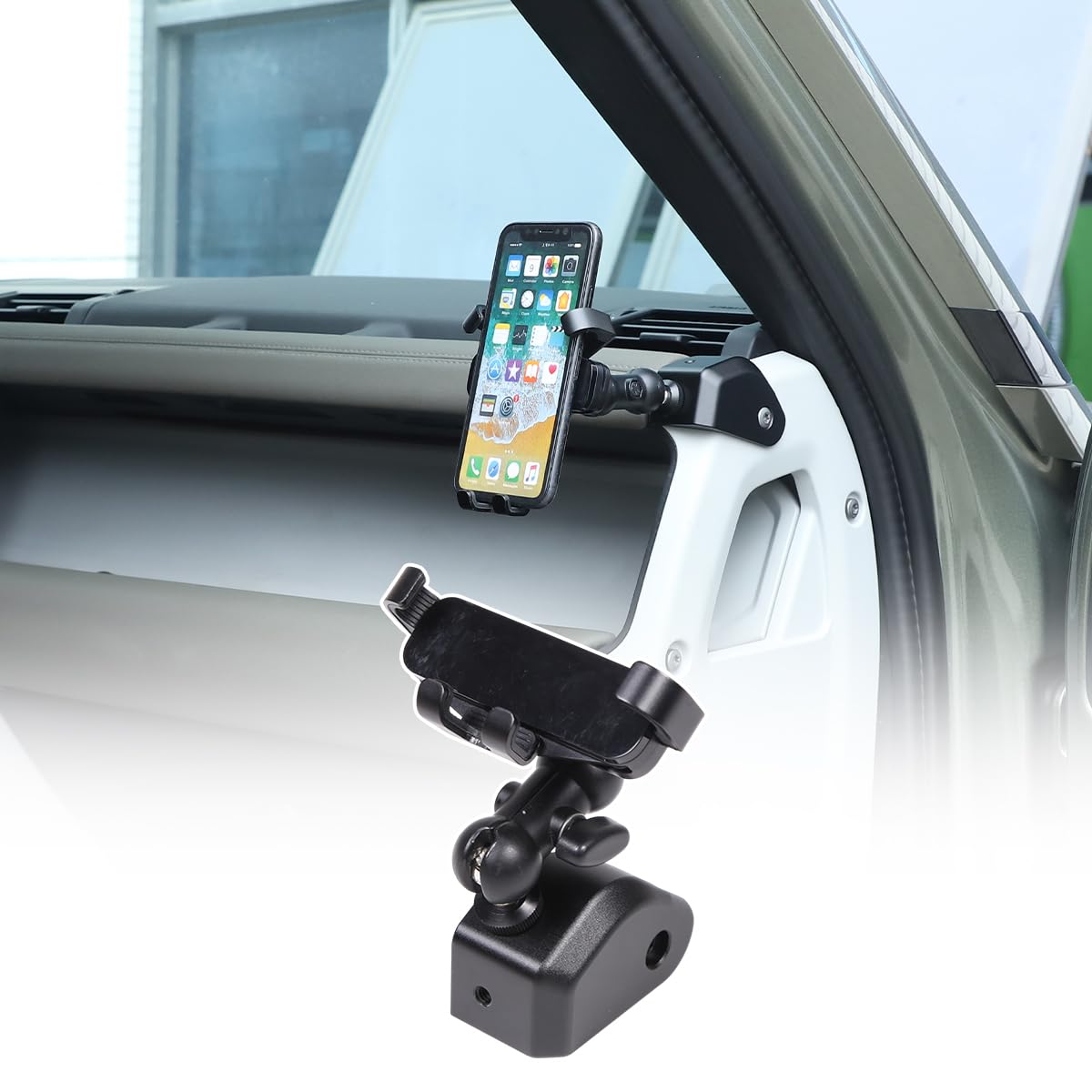 JONKOKO Alumium Alloy Dashboard Side Mobile Phone Holder Trim Compatible with Land Rover Defender 90 110 130 2020-2024 Car Central Control Car Phone Mount (Style B, Right)