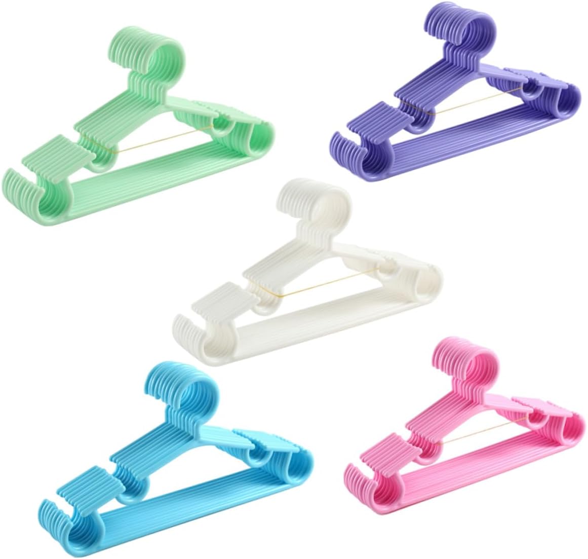 Ciieeo 50pcs Boy Girl Hangers Plastic Boys and Girls Clothing Hangers Non- Design Clothes Space-Saving for and Room