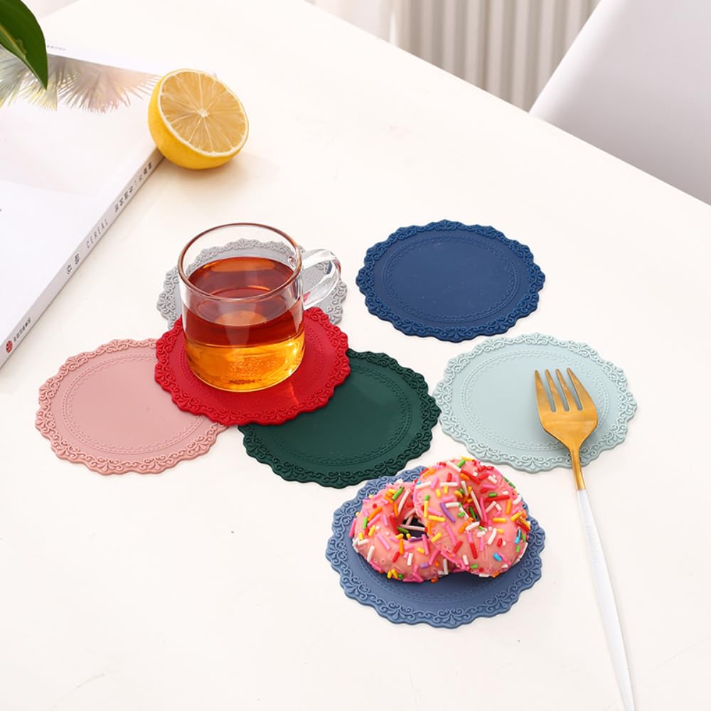 Siliconty Tovagliette Silicone Set di 4, Tovagliette Americane Lavabili, Antiscivolo Tovagliette Colazione a Forma di Pesce, Termoisolanti e Facili da Pulire (Giallo 4 pcs