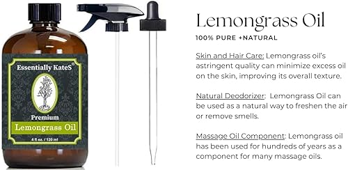 Miniatura 3 de Aceite esencial de citronela, 4 onzas líquidas, 100% puro y natural, cuidado del cabello, difusores para el hogar, cuidado de la piel, aromaterapia,