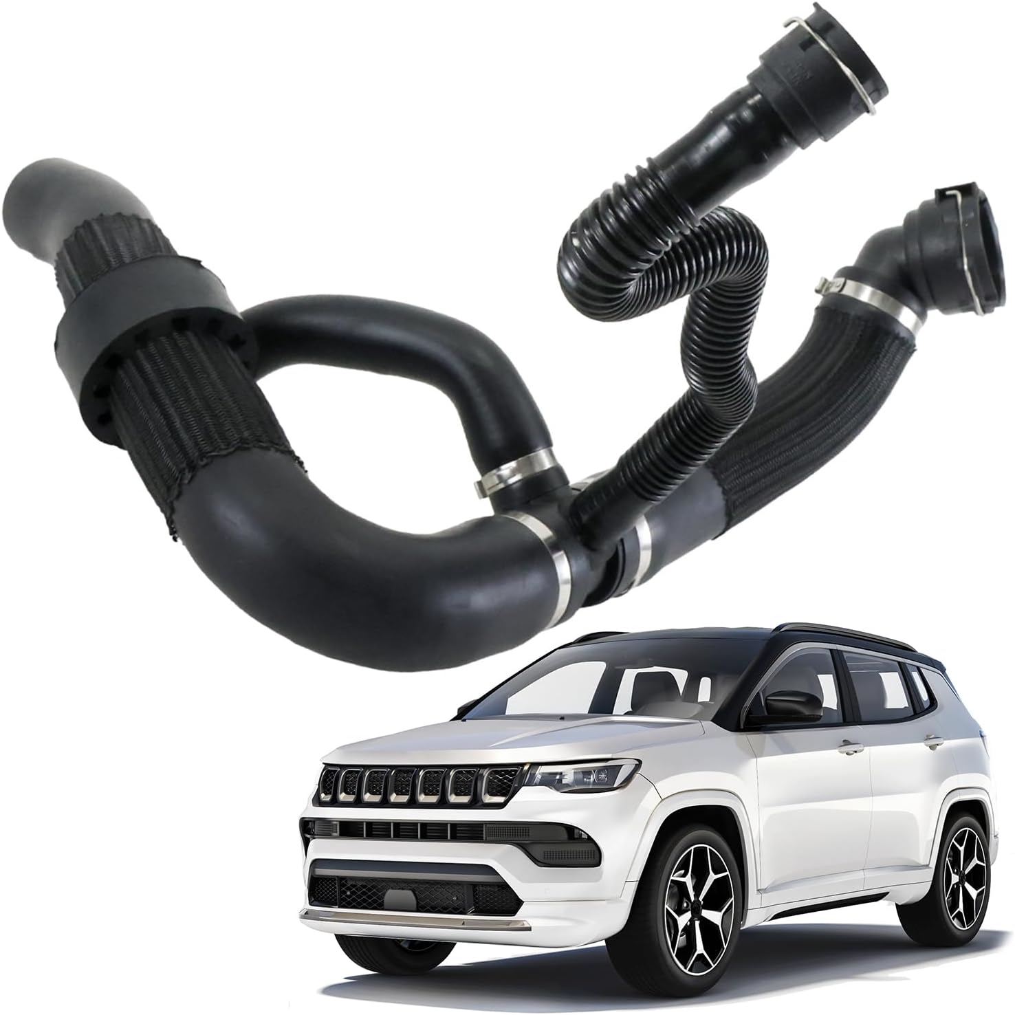 68249896AC Engine Radiator Coolant Outlet Hose Compatible with Jeep Compass Altitude Latitude Limited Sport 2.4L 2017-2022 68380330AA 68380330AB Lower Coolant Hose Bypass Reservoir Radiator Pipe