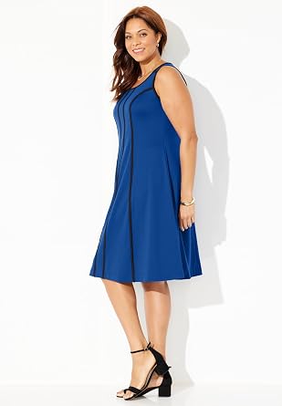 Catherines Women's Plus Size Fit & Flare Sleeveless Dress