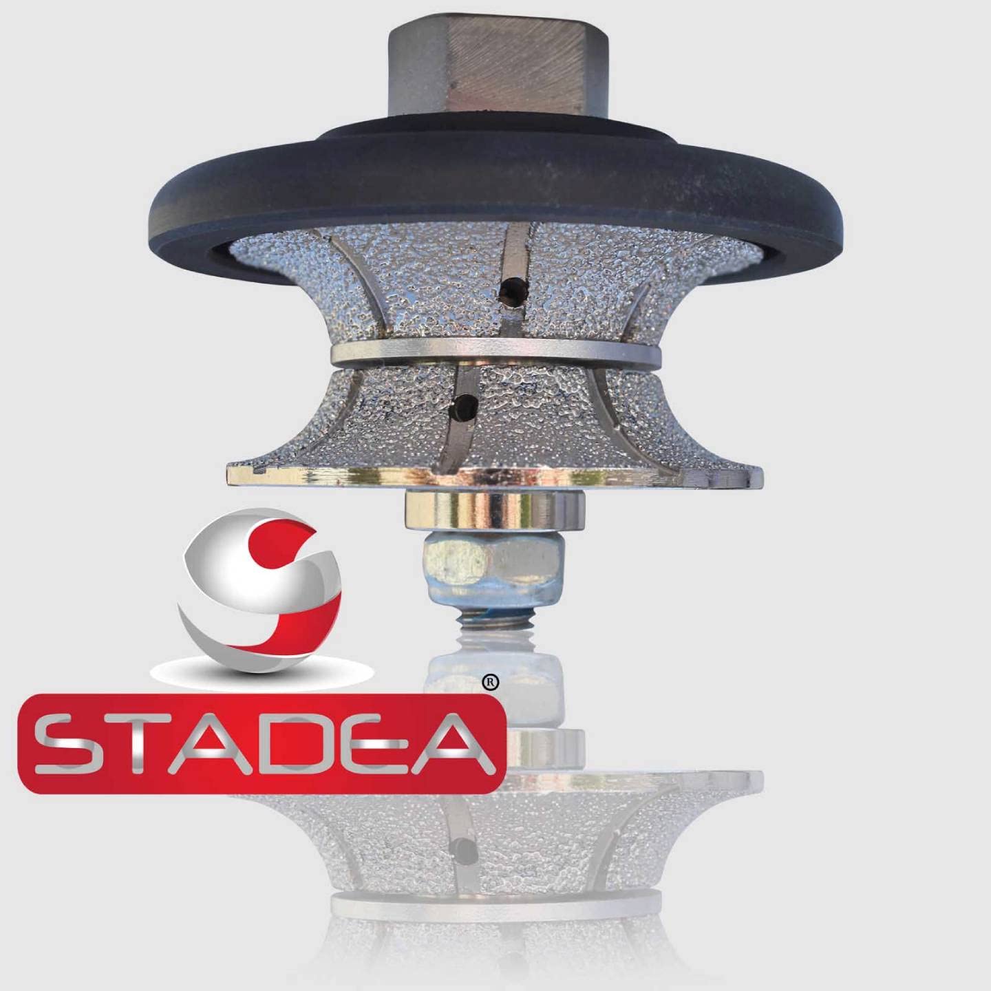 STADEA Diamond Profile Wheel/Profile Grinding Wheel Full Bullnose 25 MM 1" high for Grinder Polisher Tile Granite Marble Concrete Shaping/Diamond Profiling