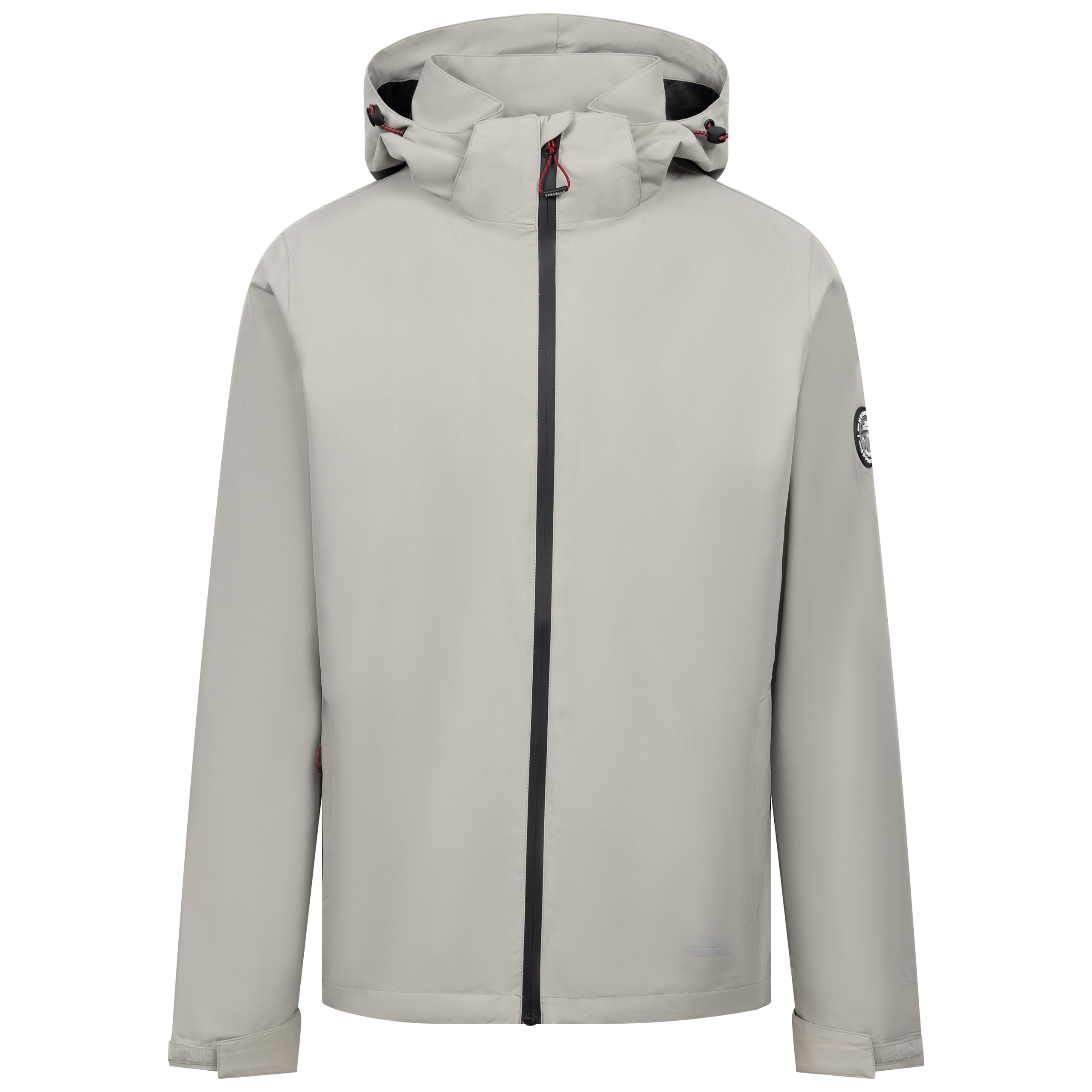 Trespass Men's Greystone Rain Jacket Westford -Waterproof, Breathable, Windproof, Taped Seams, Packaway Hood, Hood Toggle Adjusters, 2 Side Zip Pockets, Flat Cuff With Adjusters, Centre Front Waterproof Zip