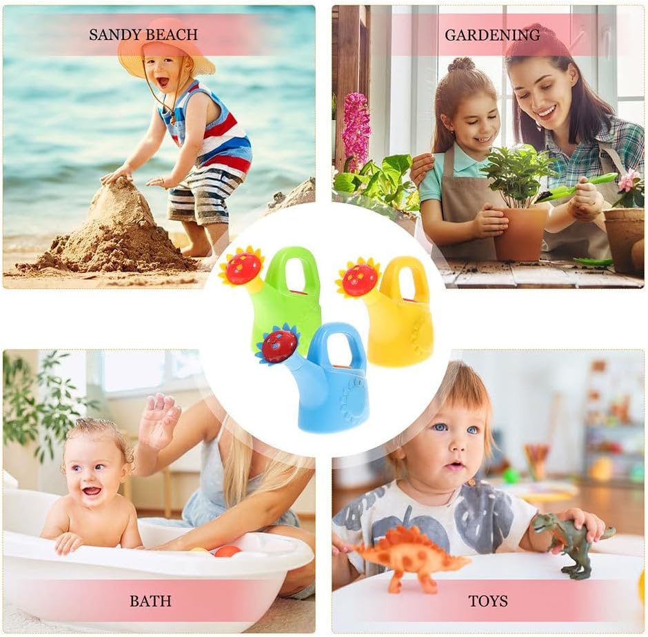 Veemoon 3 Pcs Plastic Watering Cans, Cute Chicken Toddler Bath Toys for Water Play, Early Education and Family Interaction, Outdoor and Indoor Use