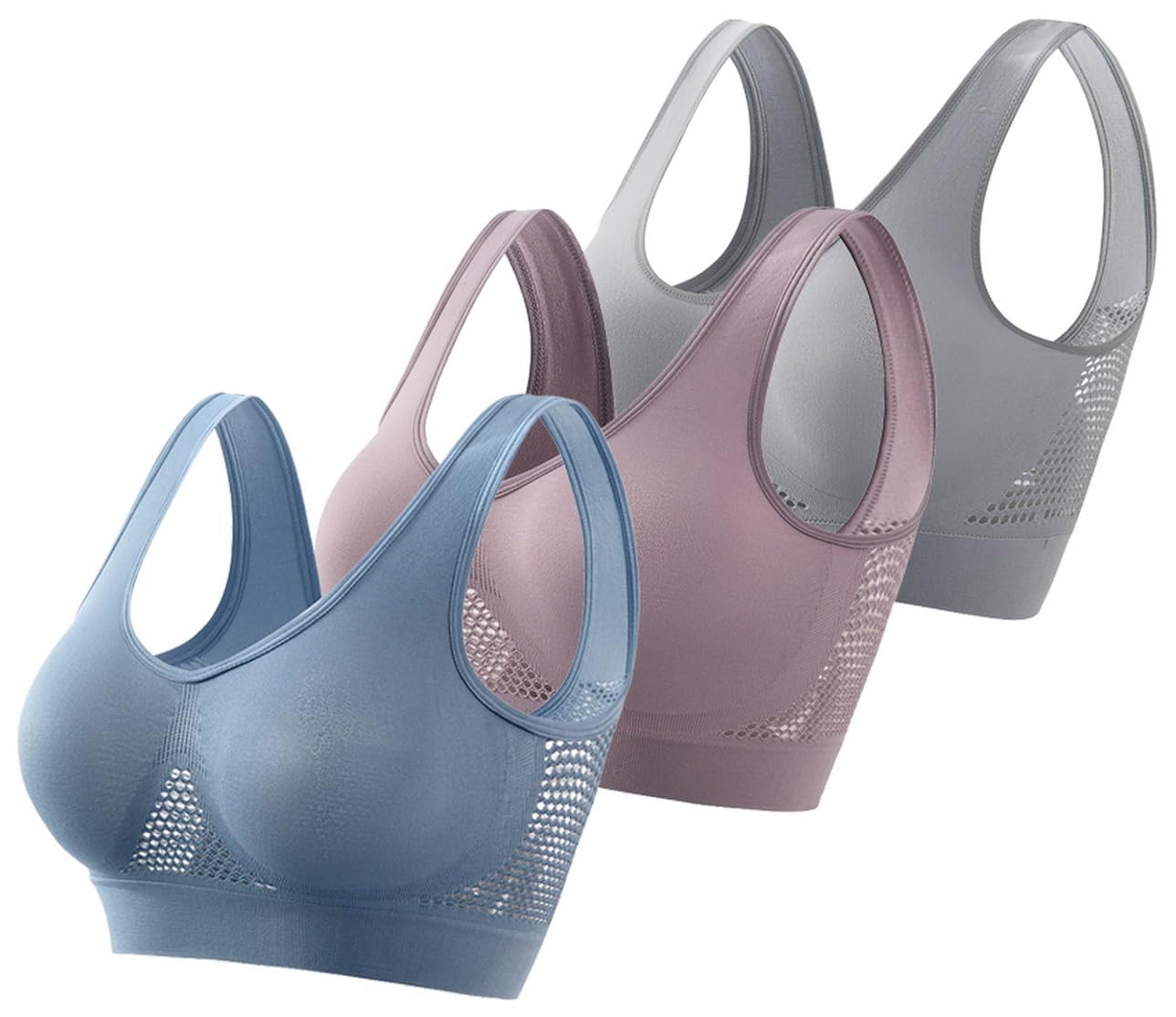 AOOPOO3 Pack Breathable Cool Liftup Air Bra, Large Size Air Bra Breathable and Comfortable Mesh Sports Bra for Women Plus Size Bras for Women No Underwire