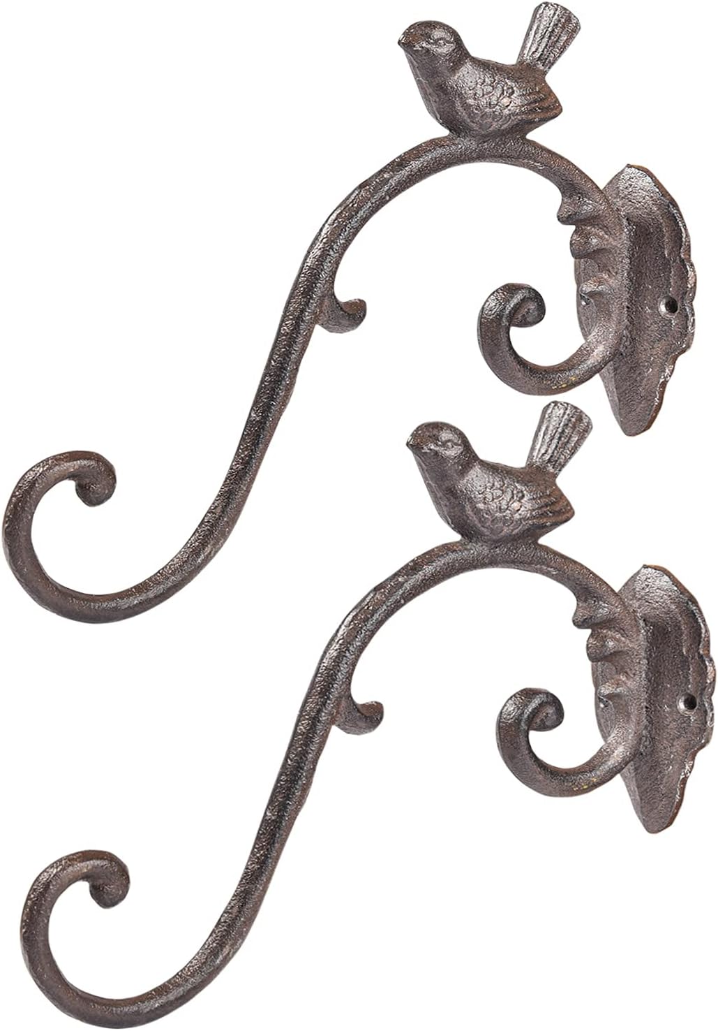 Sungmor Cast Iron Wall Hooks for Plant Pots, Lanterns, Bird Feeders, Wind Chimes - 10" (Pack of 2)