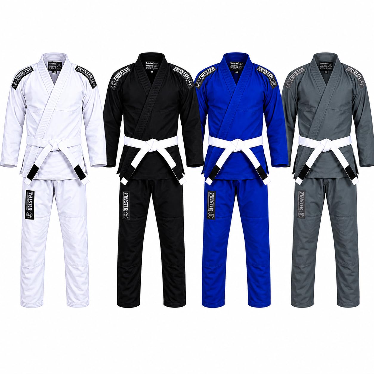 Photo 1 of Challenge BJJ Gi for Men and Women, Lightweight 375 GSM Preshrunk Gi with White Belt Included (Grey, A2)