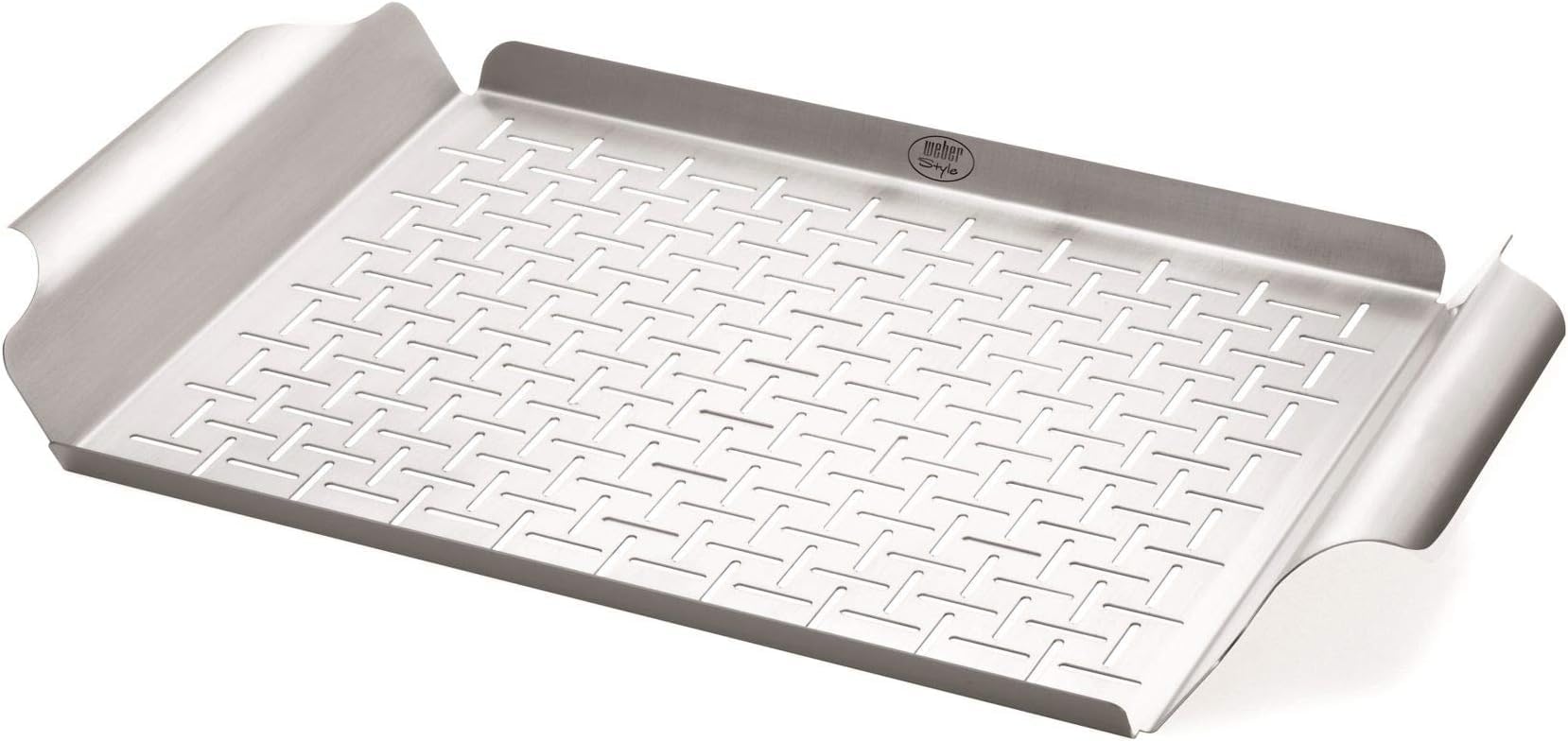 Weber® Grill Pan, Stainless Steel for Gourmet Grilling, 1.4" H x 11.8" W x 17.4" D (Pack of 6)
