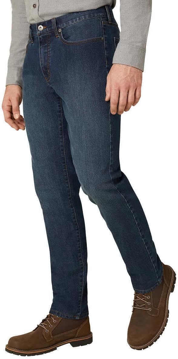Eddie Bauer Flannel Lined Denim Straight Pants (as1, Waist_Inseam, Numeric_40, Numeric_34, Blue)