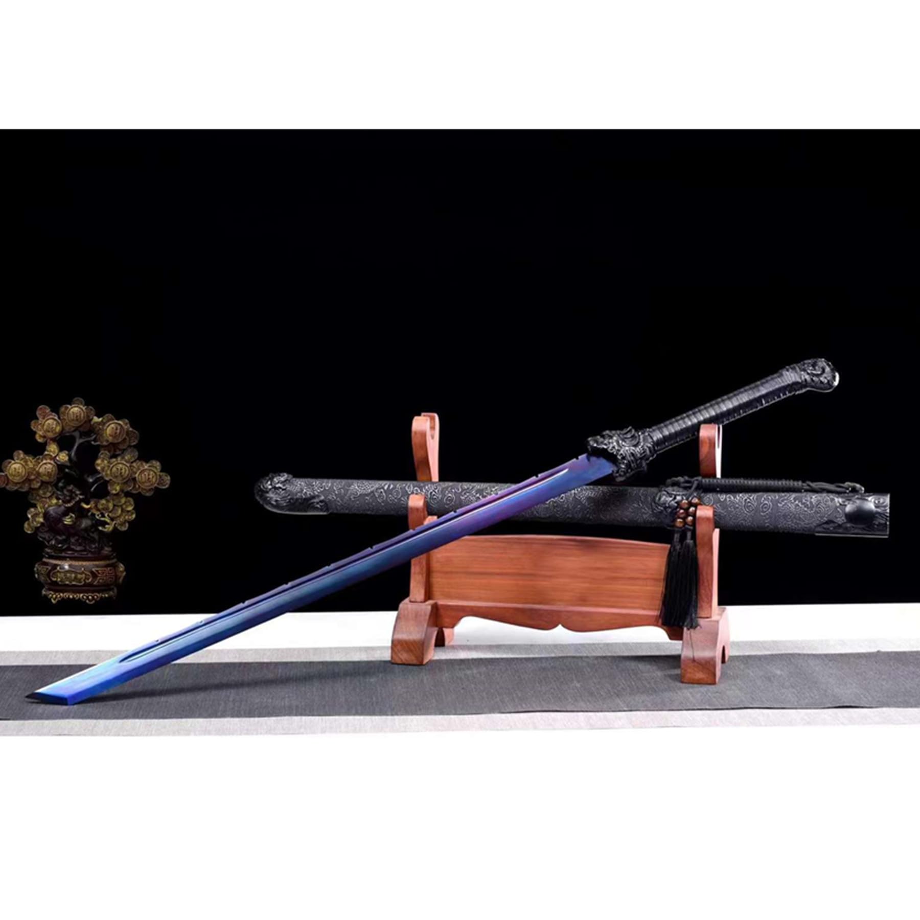 107cm Zweihändiges Schwert/scharf/Katana Schwert scharf Samuraischwert Handgeschmiedeter Manganstahl