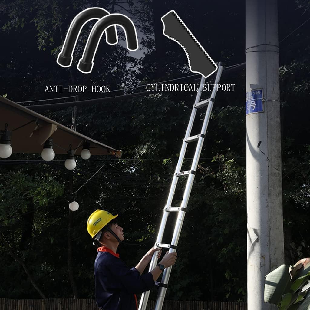 Telescoping Ladder,8.5 Ft Telescoping Ladder Extension Multi-Purpose,Aluminum Telescoping Extension Ladder for Roofing Business,Household Use,Rv Outdoor Work The vast Ocean