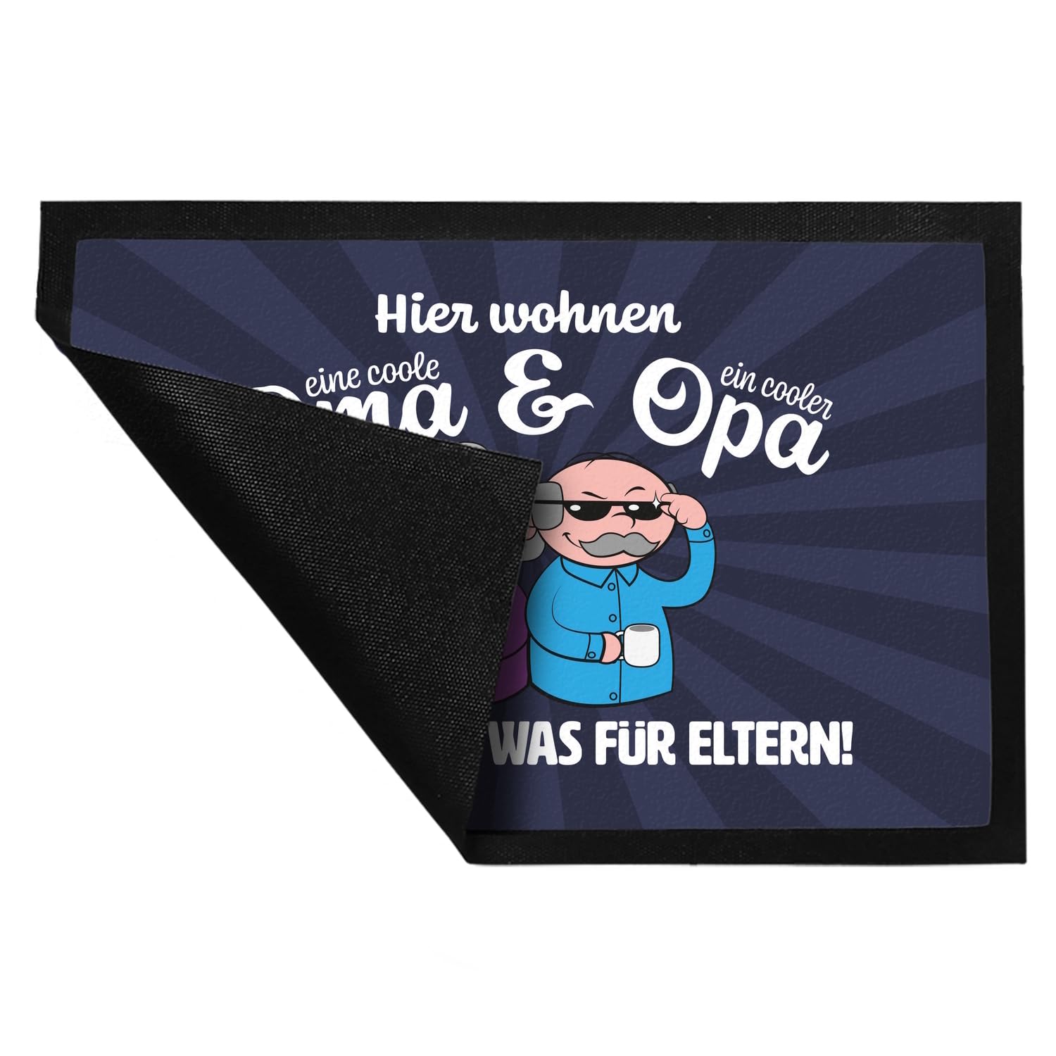 Coole Großeltern Fußmatte XXL in 50x75 cm mit Spruch Regeln sind was für Eltern EIN Cooler Türvorleger für den Eingangsbereich Motiv Wohnungseinweihung Fußabtreter Türmatte
