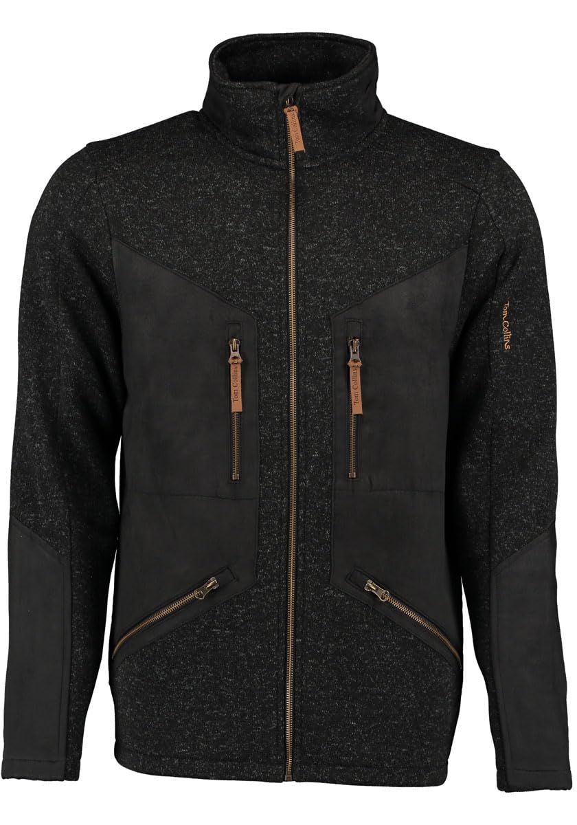 TOM COLLINS Herren Strickfleecejacke Frezeitjacke Übergangjacke hochgeschlossen Direne