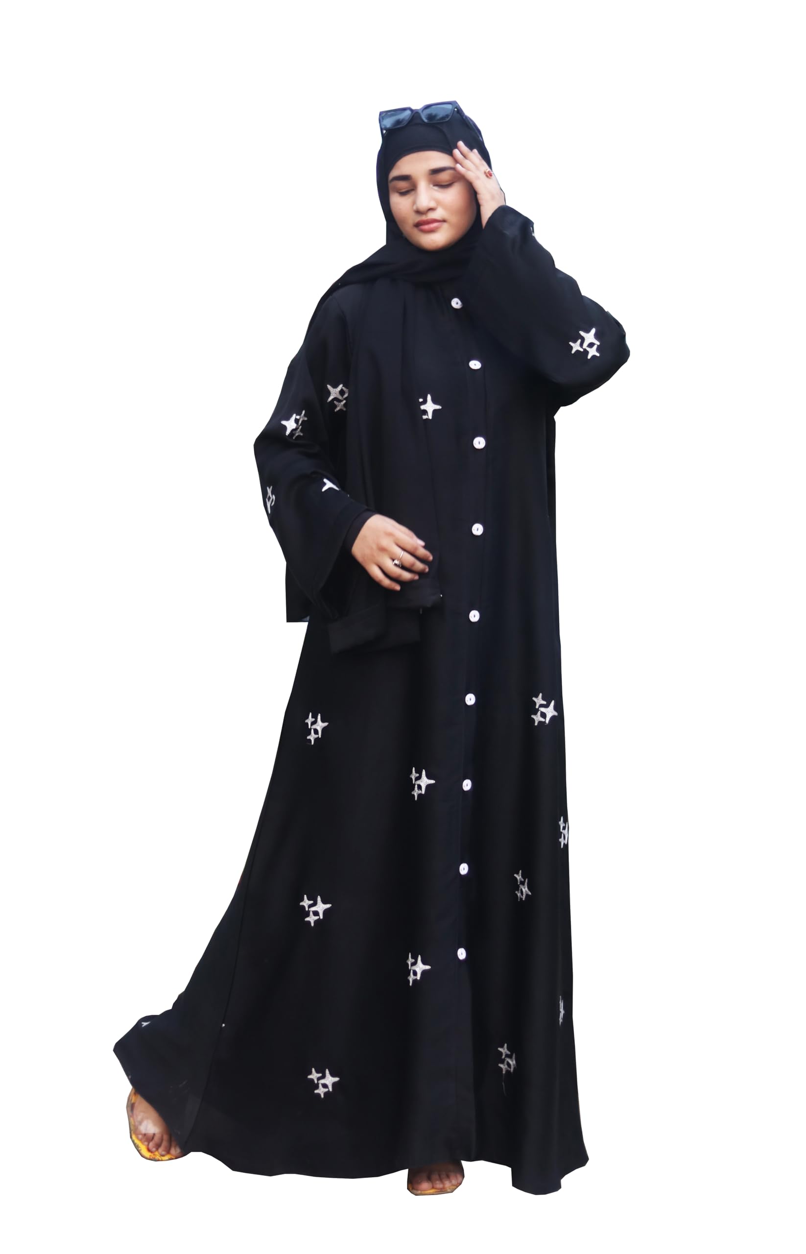 buraque designer Black Abaya Embroidery Work Burkha For Women Elegant Modest Wear Islamic Naqab Premium-picture-27