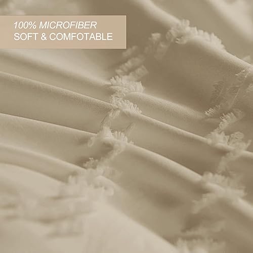 Miniatura 5 de Nanko - Juego de edredón tamaño Queen, jacquard capitoné, bohemio suave, desgastado y elegante, microfibra alternativa, todas las estaciones, ropa