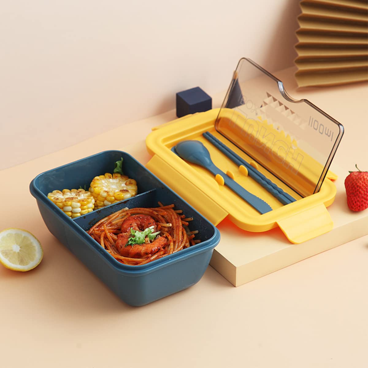 Porta Per Box Lunchbox In Acciaio Inox A Prova Di Perdite - Bento Box Con Scomparti, 1400ml, Per Scuola/ufficio Portavivande 1400ml