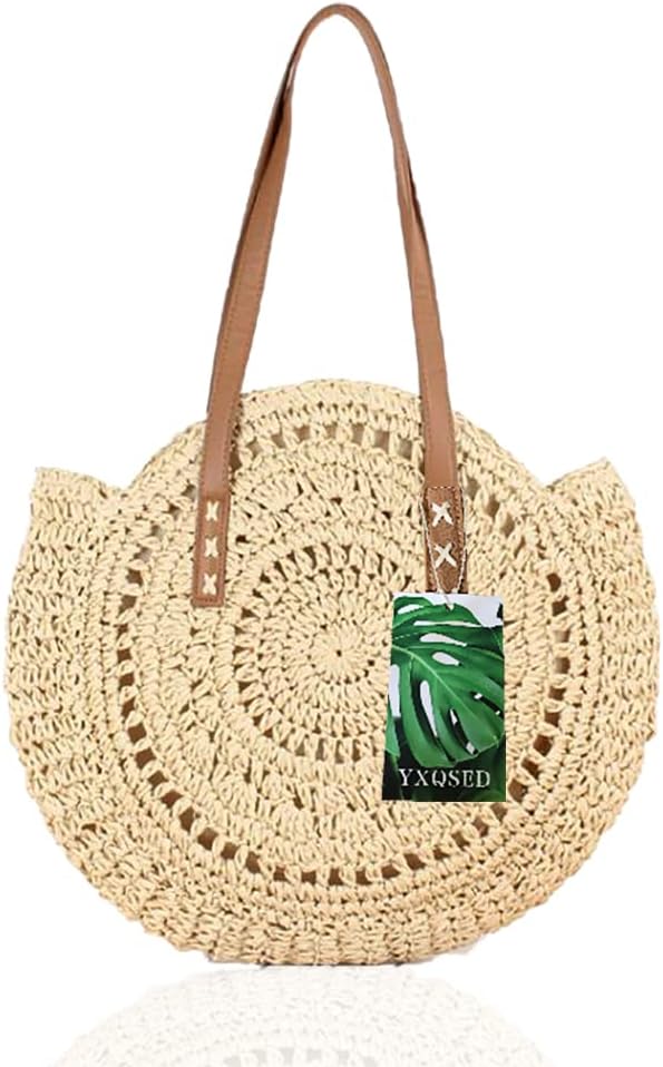 Stroh Strandtasche Für Damen | Handgewebte Shopper Tasche 62x40cm Mit Reißverschluss