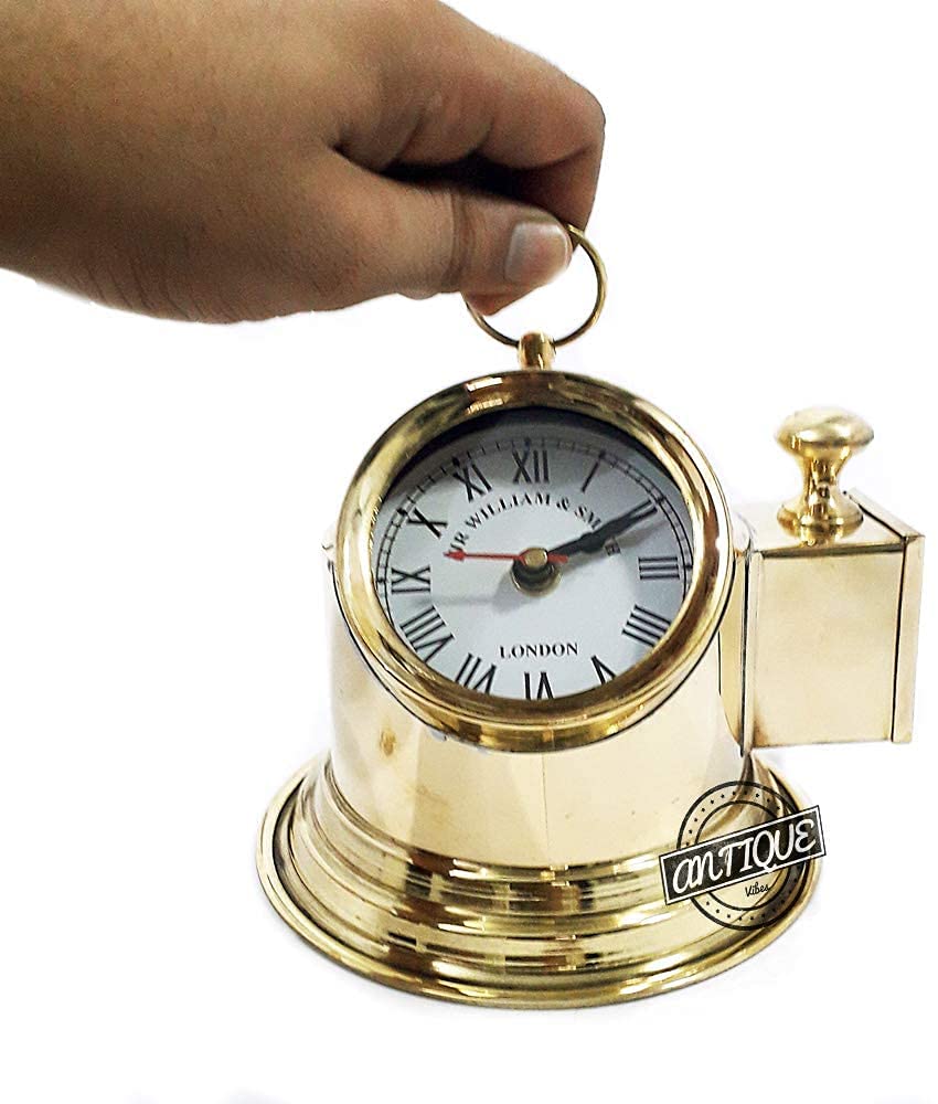 Antique Ship Binnacle Desk Clocks Vintage Timepiece Shelf Analog Clocks Model(Gift Men/Women)