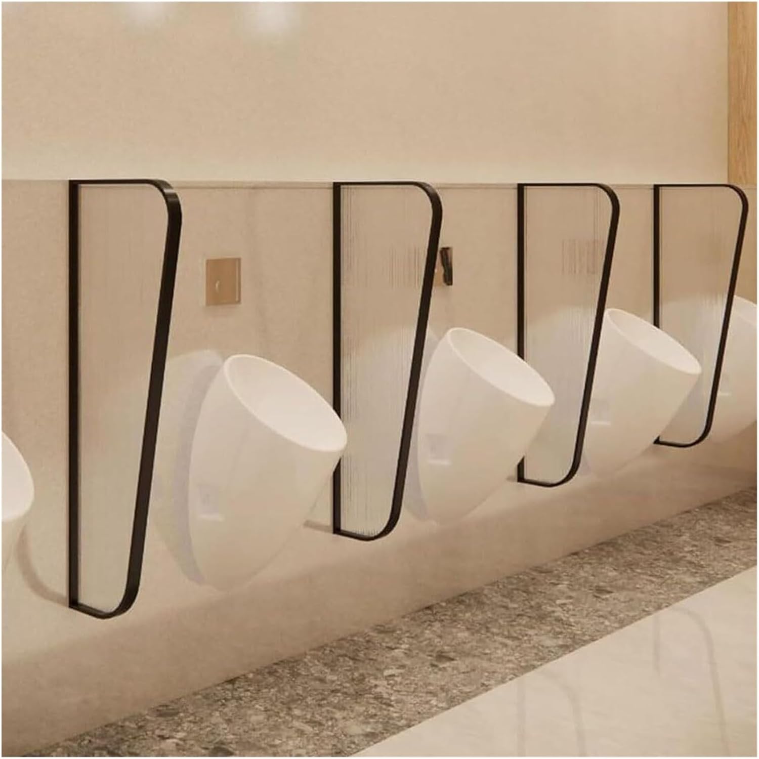 Wall-Mounted Urinal Privacy Screen,Toilet Protection,Schools Shopping Malls Urinal Partition(Gold,4Pcs)